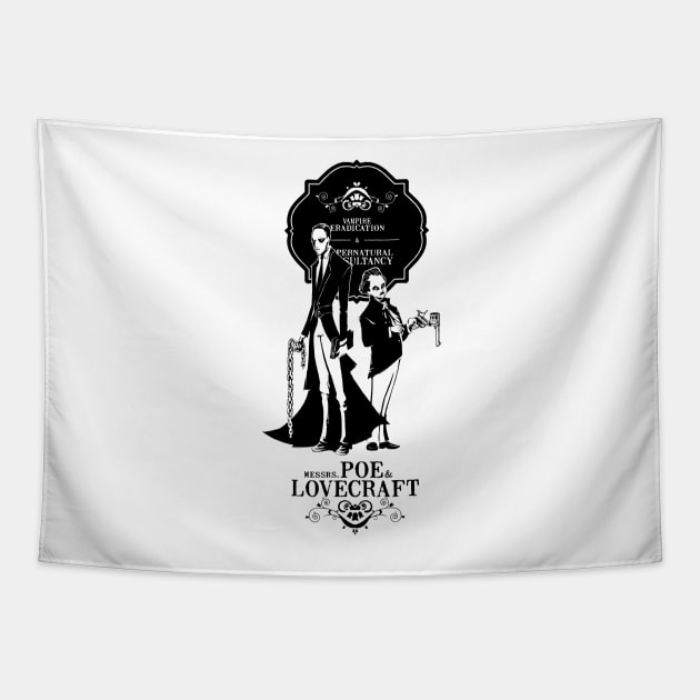 Poe & Lovecraft: Vampire Hunters Tapestry by PopShirts