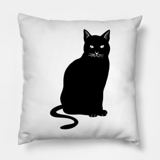 Bored Black Cat Pillow