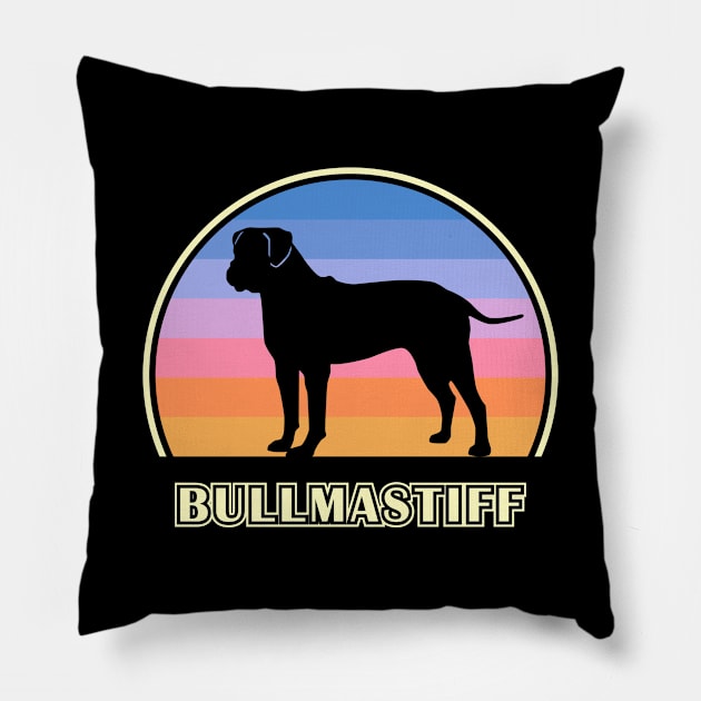 Bullmastiff Vintage Sunset Dog Pillow by millersye