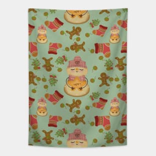 Snowman Pattern, Christmas Time Tapestry