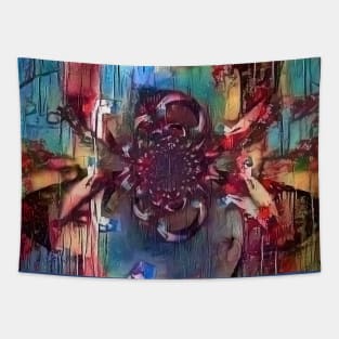 Abstract canvas in vivid colors Tapestry