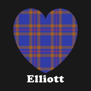 Ths ELLIOTT Family Tartan 'Love Heart' Design T-Shirt