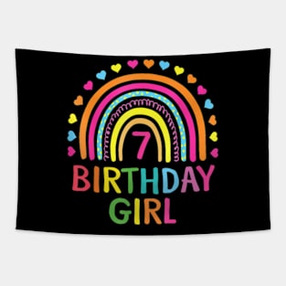 7 Years Old Rainbow Girls 7Th Birthday For Girls Kids Tapestry