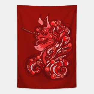 Frosted Cranberry Unicorn Tapestry