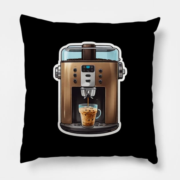 Ice Coffee Vintage Retro Since Established Pillow by Flowering Away