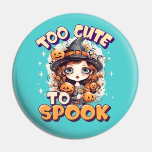 Too Cute To Spook Redhead Chibi Anime Witch Pin