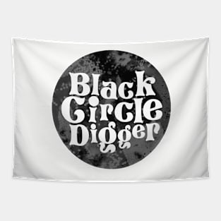 Black Circle Digger Tapestry