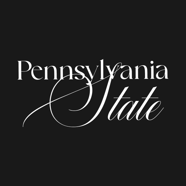 Pennsylvania State word design by A Reel Keeper