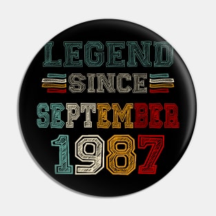 36 Years Old Legend Since September 1987 36th Birthday Pin
