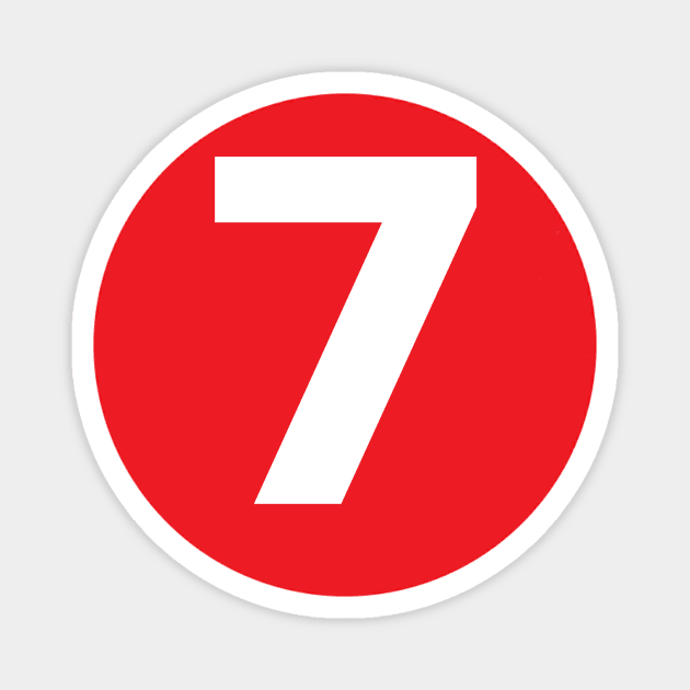 Number 7 Big Red Dot Letters & Numbers Magnet by skycloudpics