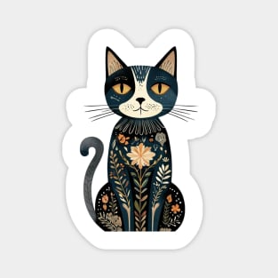 Boho Cat: Free-Spirited Feline Magnet