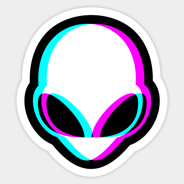 Neon Alien Head - Neon Alien - Sticker