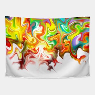 Acid Trip, digital fluid pour, pastel rainbow Tapestry