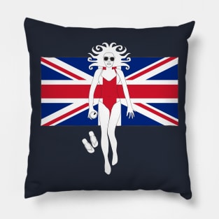 Union Jack Flag girl Pillow