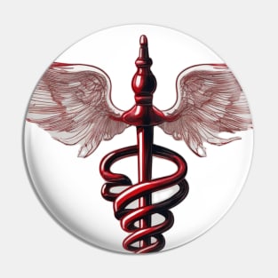 Caduceus Red Shadow Silhouette Anime Style Collection No. 208 Pin