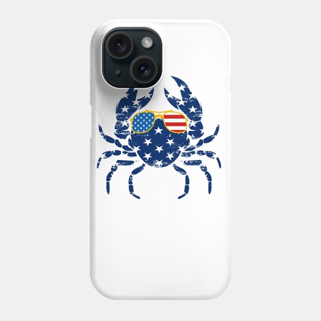 4th of July T Shirt Crab Fisherman American Flag Vintage Phone Case by Ramadangonim