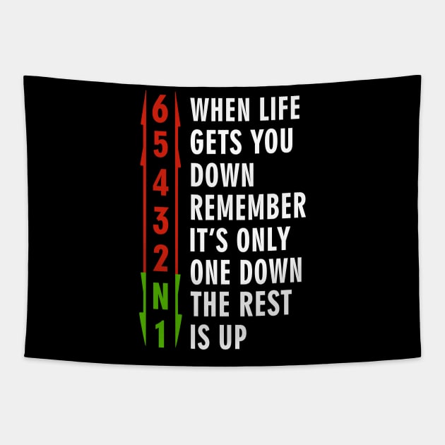 When life gets you down, remember. It's only one down, the rest is up Tapestry by binnacleenta