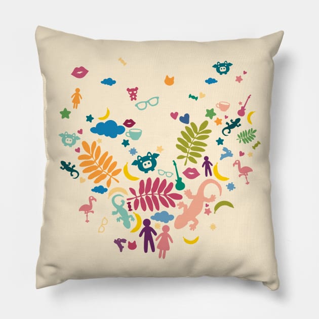 Colorful Paradise Pillow by XOOXOO