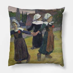 Breton Girls Dancing, Pont-Aven by Paul Gauguin Pillow