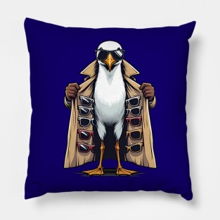 Funny Snazzy Seagull Sunglasses Dealer Seller Beach Pillow