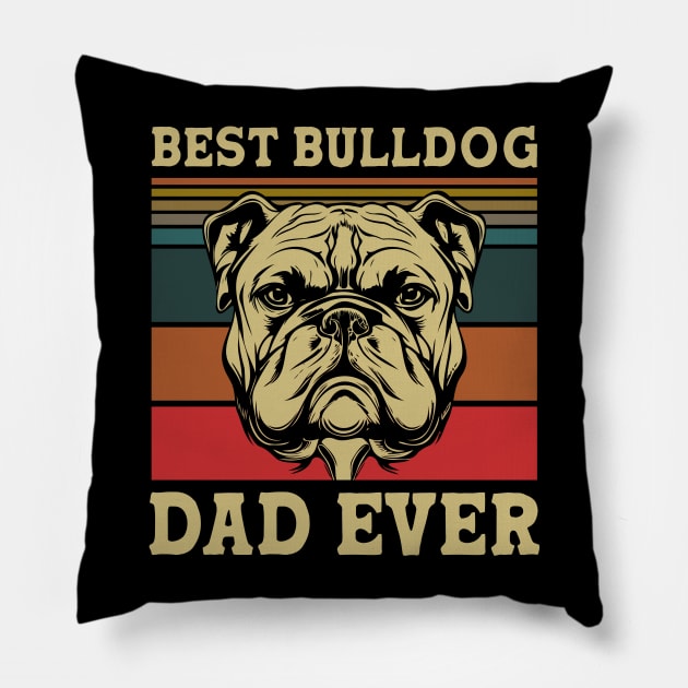 Best Bulldog Dad Ever Pillow by RobertDan