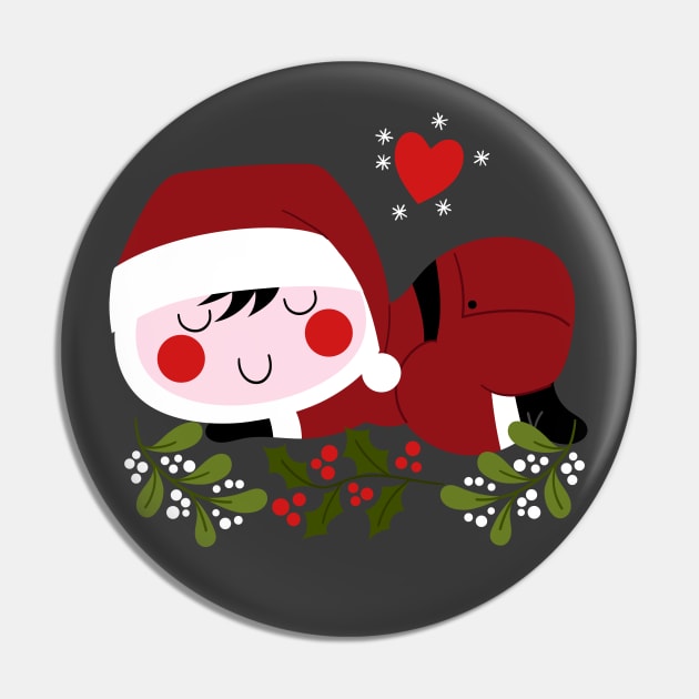 Sleeping baby dressed as a Santa Claus Pin by JoanaJuheLaju1