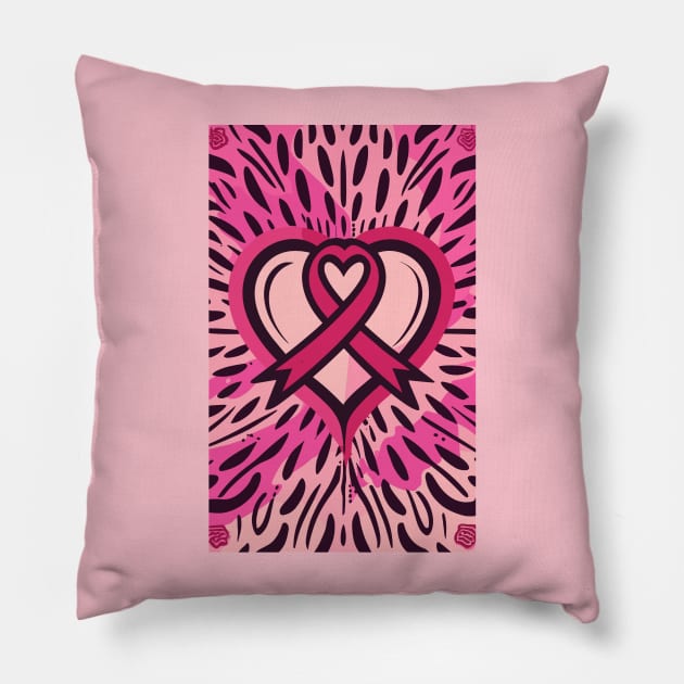 pink ribbon Pillow by vaporgraphic