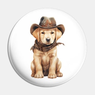 Cowboy Labrador Retriever Dog Pin