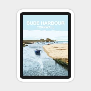 Bude Harbour Cornwall.  Cornish gift Kernow Travel location poster Magnet