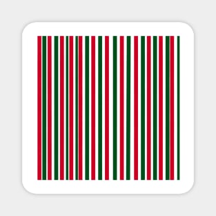 Red and Green Candy Cane Christmas Pattern Magnet
