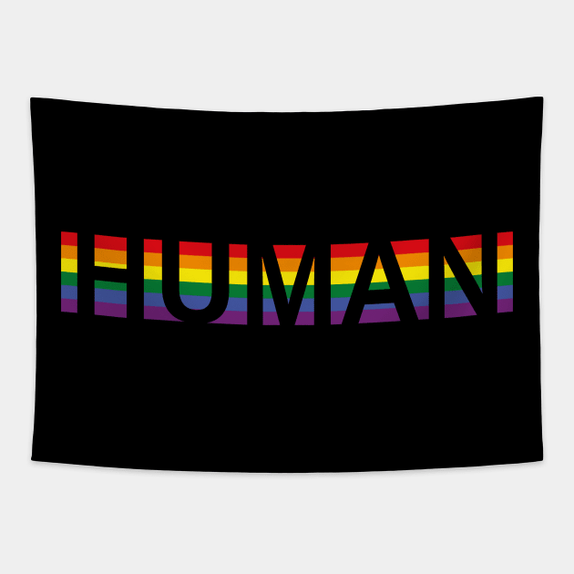 LGBTQ Pride Flag Human Love is Love LGBTQ Pride Tapestry by uncommontee