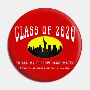 Class of 2020 - Red, Yellow and White Colors Pin