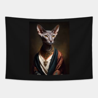 Royal Portrait of an Oriental Shorthair Cat Tapestry