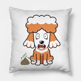 Funny poodle smells poo poo Pillow