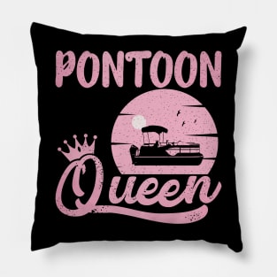 Pontoon Queen Vintage Funny Pontoon Boat Lover Girls Pillow