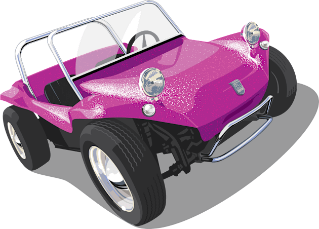 beach buggy in purple Kids T-Shirt by candcretro