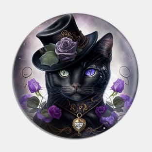 Black Cat With A Hat Pin