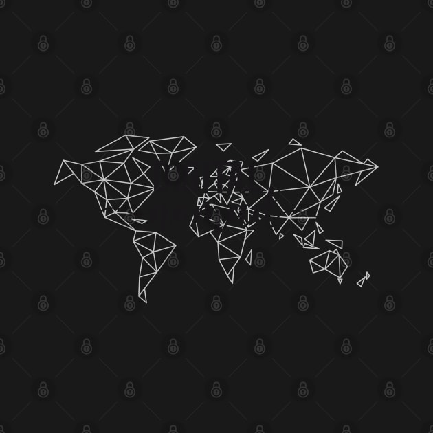Digital nomad geometric world map by beakraus