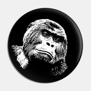 Gorilla portrait Pin