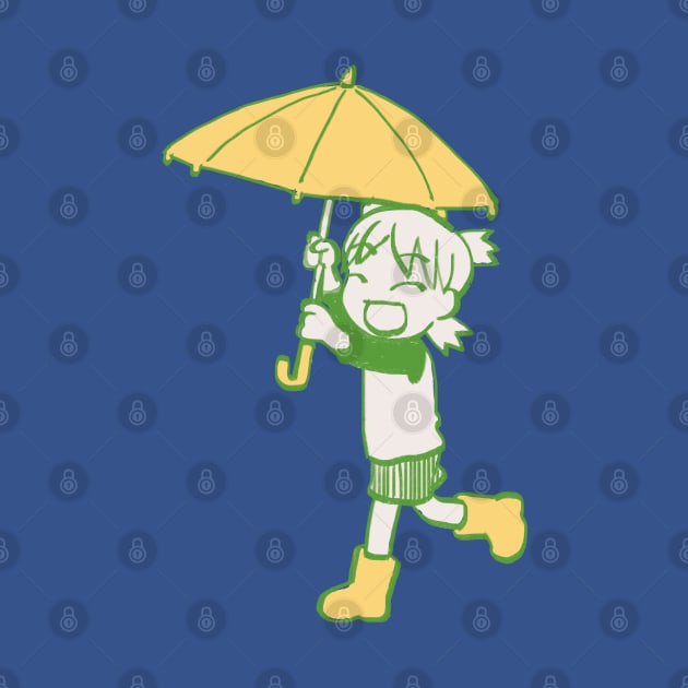 rainy season yotsuba in rain boots and umbrella by mudwizard