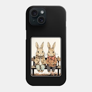 Easter Rabbits On Park Bench Bunny Lovers Phone Case