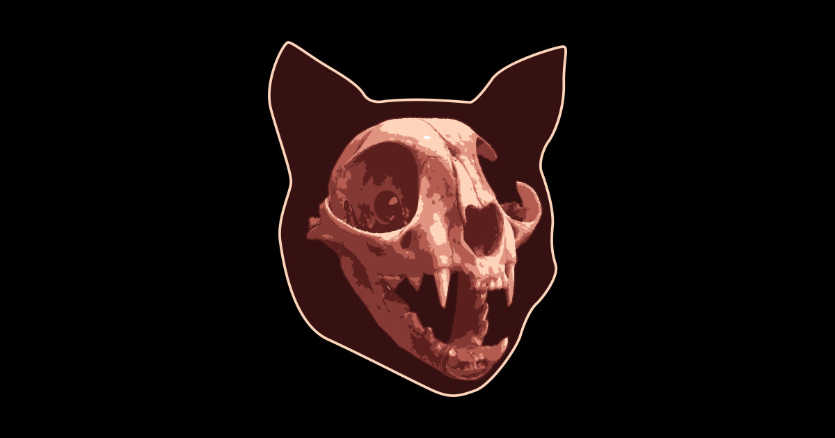 Cat Skull - Cat - Sticker | TeePublic