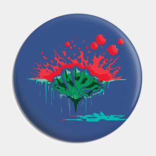 Abstract Inkblot Watermelon Summer Art Pin