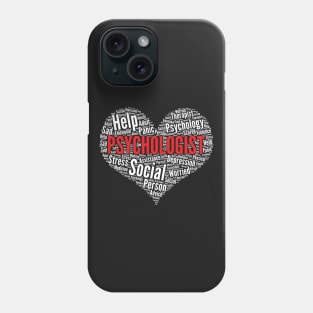 Psychologist Heart Shape Word Cloud Design print Phone Case