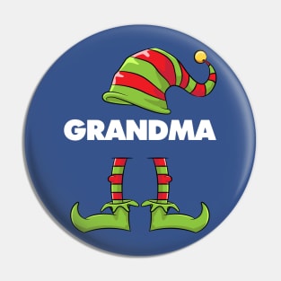 Grandma Elf Funny Matching Christmas Costume Family Pin