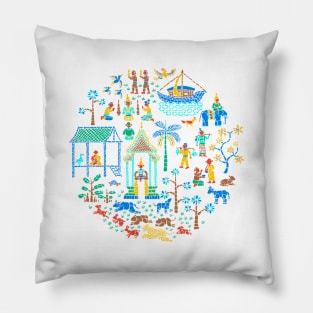 Temple Mosaic - White Pillow