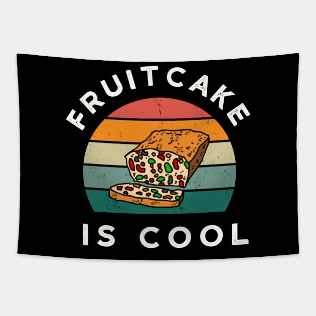 Retro Fruitcake is Cool Funny Christmas Tapestry by Mix Master Repeat