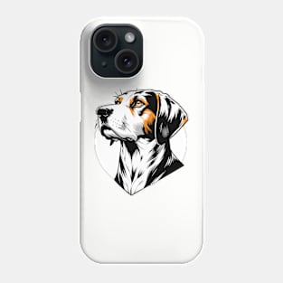 Stunning and Cool American Foxhound Monochrome and Gold Portrait for Father's Day Phone Case