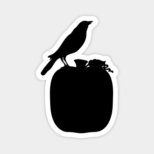 Crow on Pumpkin Fall Silhouette | Autumn Stickers by Cherie(c)2021 Magnet