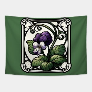 Art Nouveau violet February Birth month Flower Tapestry